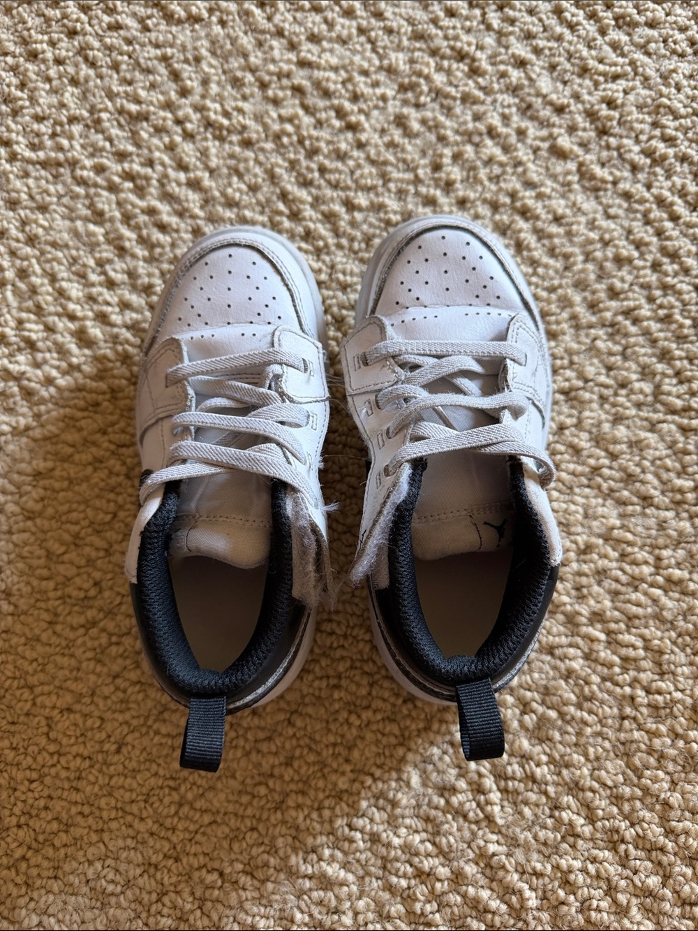 Nike Kids White and Black High-Top Sneakers